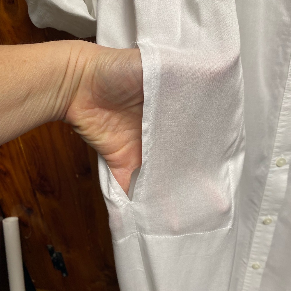 DKNY White Rayon Button-Front Shirt - Picture 7 of 9